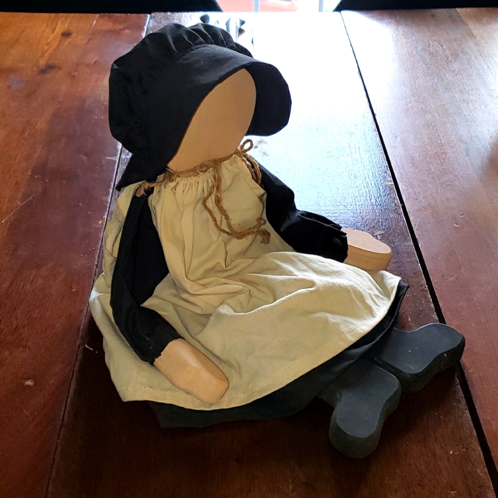 Handmade wooden/fabric Amish girl